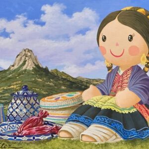 alt="Obra original Peña de Bernal Ternura de Roberto Benítez, óleo sobre masonite MDF, 30 x 40 cm, pieza única y certificada"